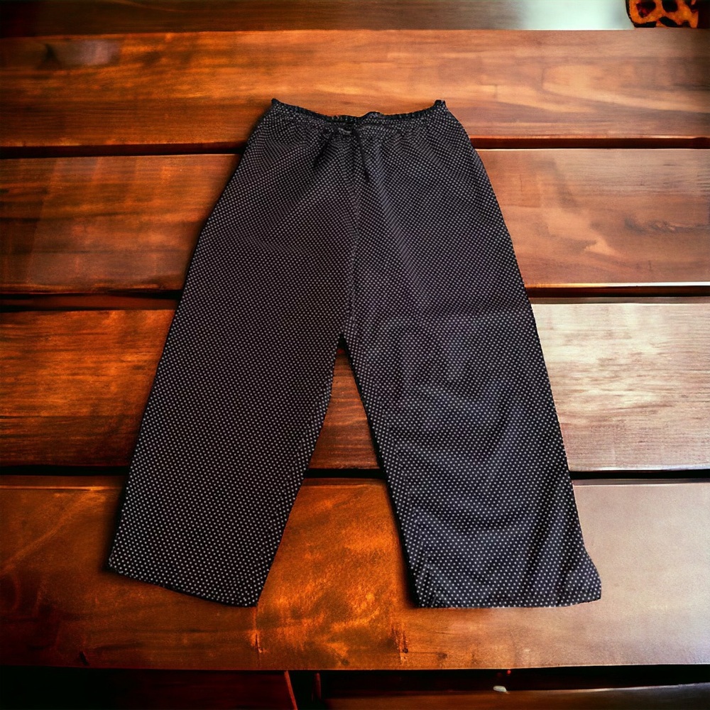 Play Alegre Womens Blue All Over Dots Stretch Capri Balloon Pants M/30 x23 NWT